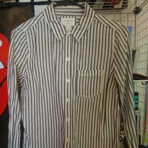 Light blue and white button up